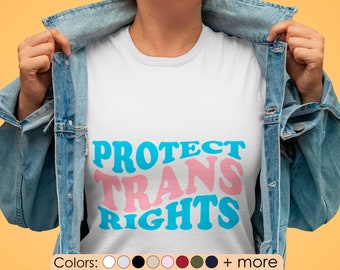 Proteger los derechos trans Camisa trans Camisa trans orgullo Camisas transgénero LGBTQ Camisas del mes del orgullo gay Camisa gay LGBTQ Camisa gay Lesbiana Tran