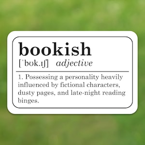 Definizione di Bookish Adesivo libri Adesivo libro Adesivo lettura Bookish Ally Bookworm Adesivo Bookish Adesivo libri Kindle Book-Lovers-Gift