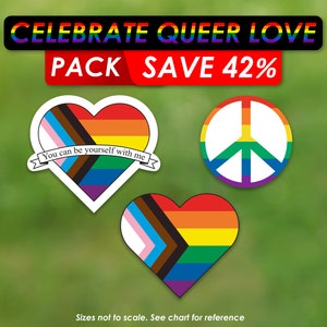 Queer Love Sticker Pack LGBTQ Sticker Queer Sticker Pride Sticker Trans Sticker Transgender Lesbian Sticker Rainbow Be Yourself