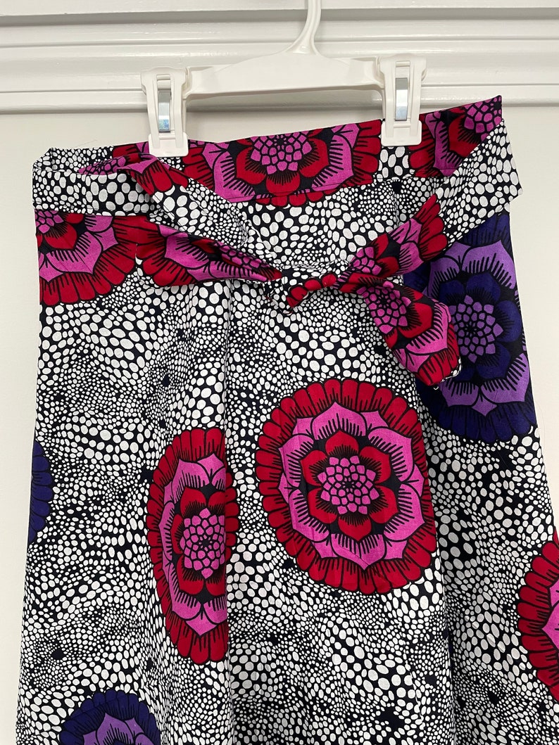 African Wrap Skirt With Ankara Kitenge Fabric, Women's XSS, Hand Sewn