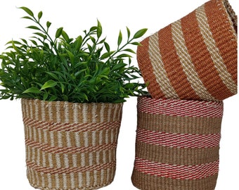 Kleiner gewebter Pflanzenkorb Indoor, bunte Pflanzenkörbe, Mini-Sukkulenten oder Kaktus-Pflanzenhalter, Zimmerpflanzendekor, gewebte Pflanzgefäße,