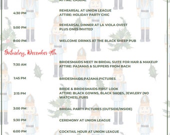 Itinerario de fin de semana de bodas