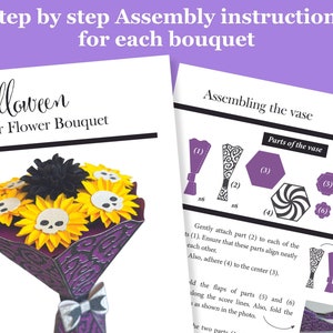 Halloween paper flower bouquet bundle - assembly instructions