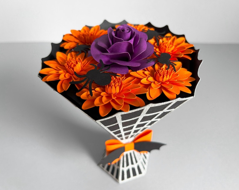 Halloween paper flower bouquet