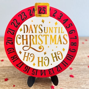 Christmas countdown SVG template, Days until Christmas svg, Christmas advent calendar svg cut file, Days till Christmas paper craft project