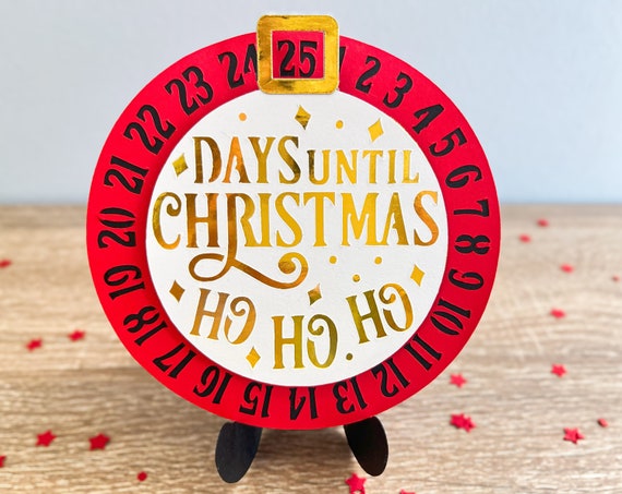 Christmas countdown SVG template, Days until Christmas svg, Christmas advent calendar svg cut file, Days till Christmas paper craft project