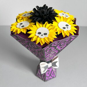 Halloween paper flower bouquet with sunflowers