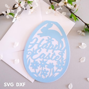 Carte de Pâques svg, svg de carte d'oeuf de Pâques, Joyeuses Pâques svg, svg de carte de Pâques en papier, oeuf de Pâques svg, svg de carte-cadeau de Pâques, carte de voeux de Pâques