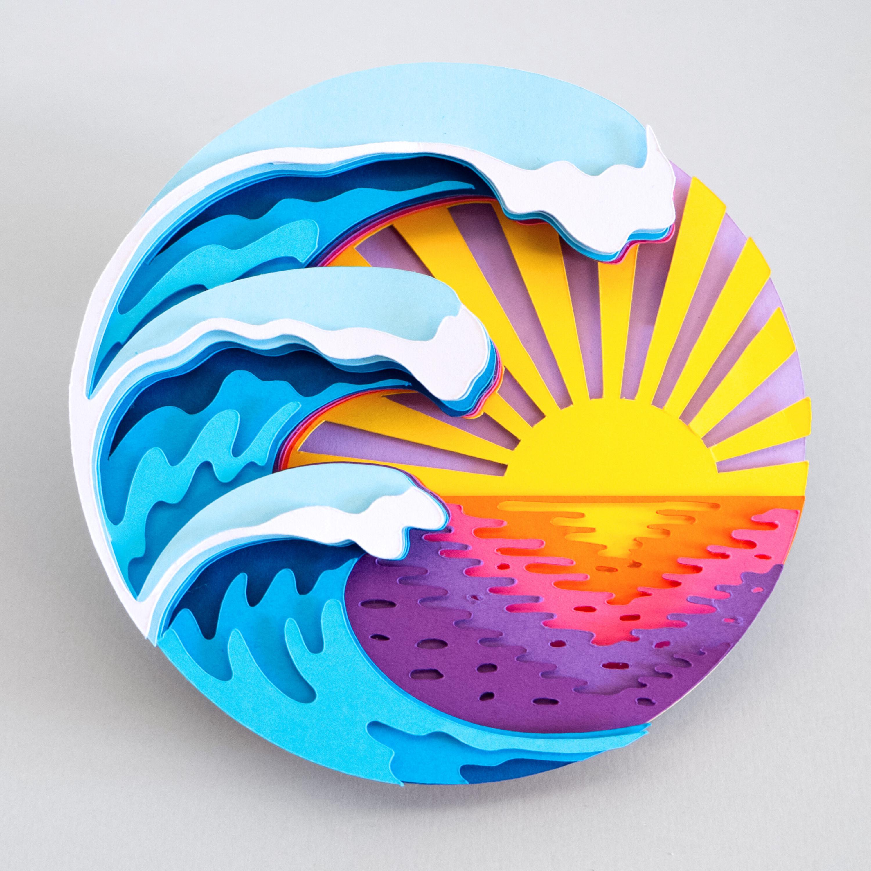 3D Layered Sea Svg, Beach 3D Svg, Layered Wave Svg, Layered Ocean Svg ...