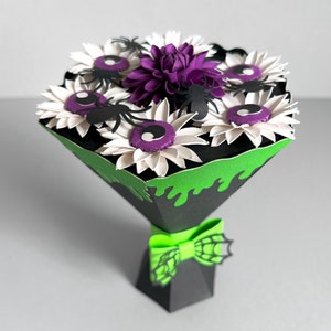 Halloween paper flower  bouquet with slime