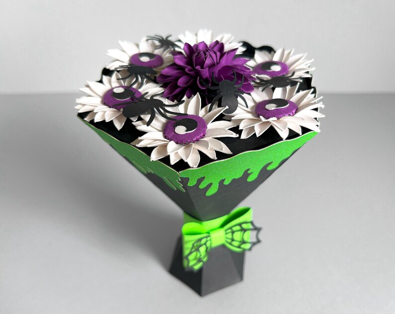 Halloween paper flower  bouquet with slime