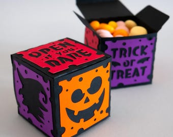 Halloween box svg, Halloween treat box svg, Halloween candy box svg, Halloween treat holder svg, Gift box cut file, Halloween favor box,