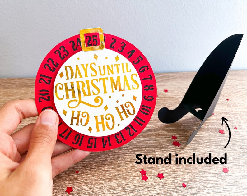 Days until Christmas countdown with stand