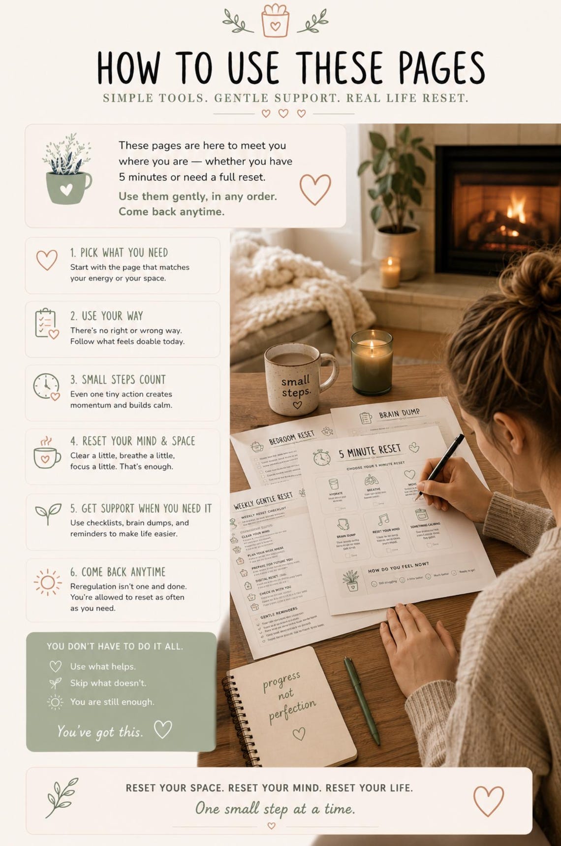 14-page ADHD Visual Daily Reset Kit Printable | Executive Dysfunction ...