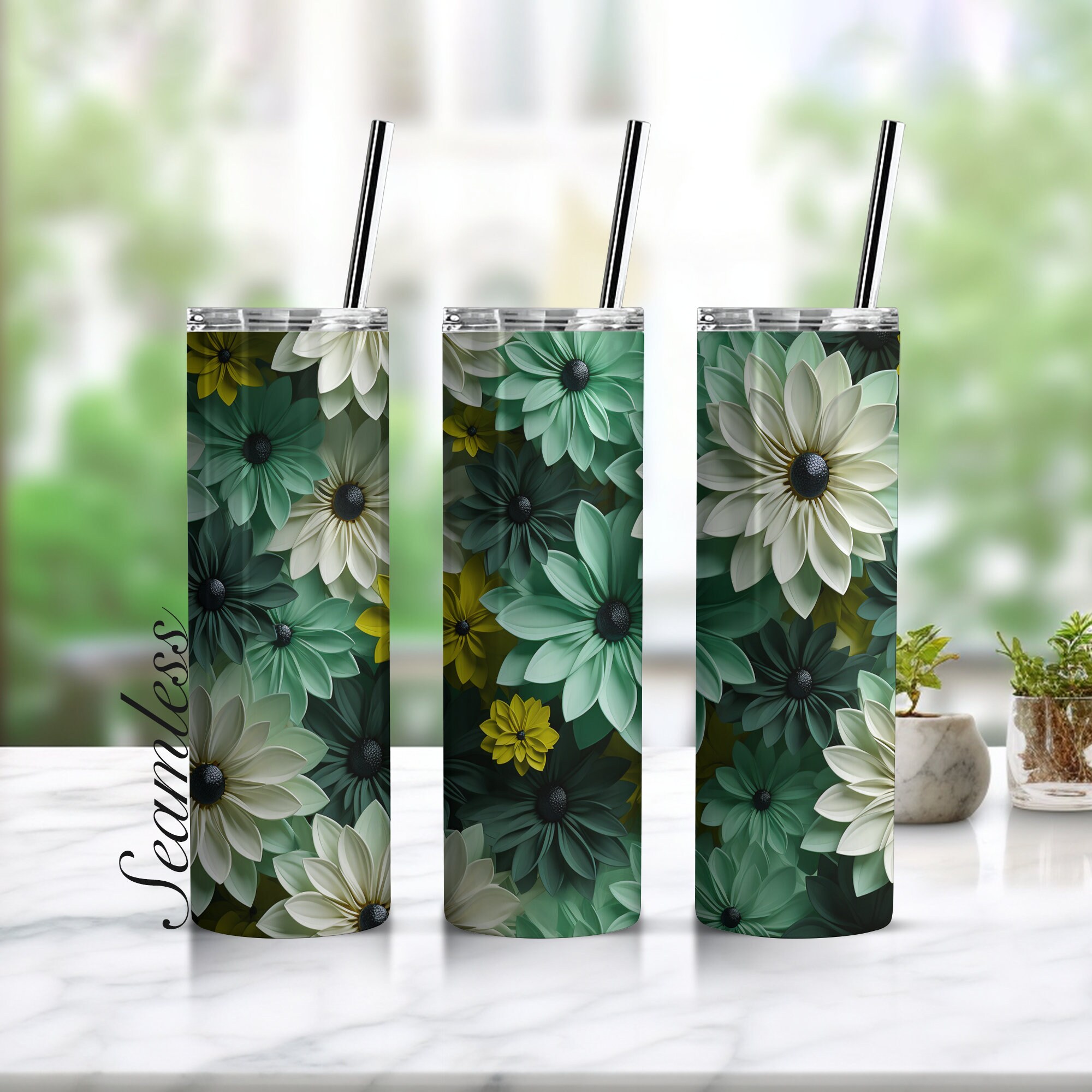 Daisy Floral 20oz Tumbler – Happy Create Gifts