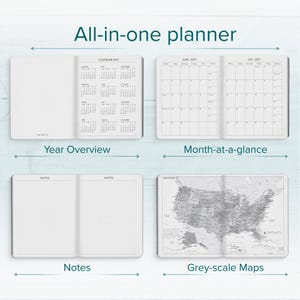 Harbor 2027 Large Weekly Planner | Vegan Leather, Monthly Views, Personalized (9.75x7.5) image 3