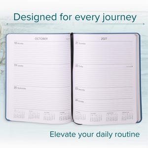 Harbor 2027 Large Weekly Planner | Vegan Leather, Monthly Views, Personalized (9.75x7.5) image 5