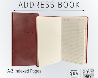 Gallery Leather Pocket Address Book | Handcrafted Maine USA | Telephone Records Book