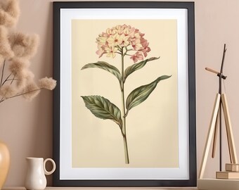 Floral Home Decor Print, Botanical Print, Flower Wall Art, Minimalist Wall Art, Boho Flower Decor, Vintage Botanical Art