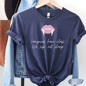 Halloween shirt, vampire t-shirt, fun womens tshirt, vampire mom, mom fun shirt, halloween drinking, vampire wine, mouth and fangs, blood