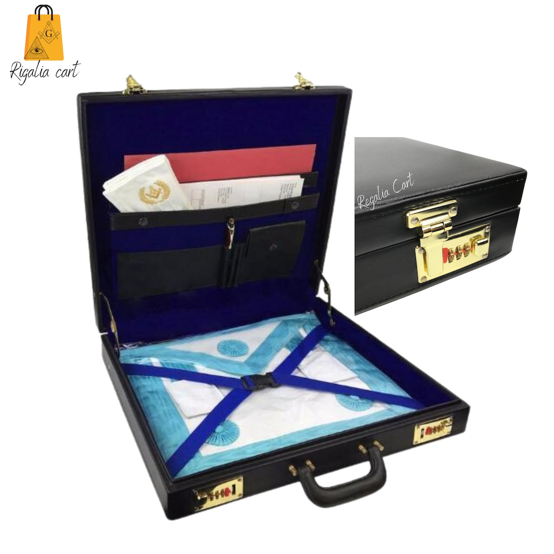 Masonic Briefcase, Masonic Regalia MMWM Mason Apron Hard Case, Masonic