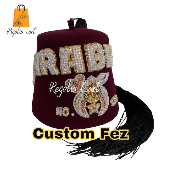 Shriner Fez Hat, Masonic Shriners Fez Cap Custom Lodge Name