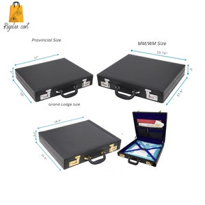 Maletín masónico, Regalia masónica MMWM Mason Apron Hard Case, Agregado masónico, Master Masonic Apron Case con doble cerradura de combinación