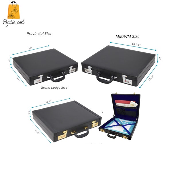 Masonic Briefcase, Masonic Regalia MMWM Mason Apron Hard Case, Masonic Attaché, Master Masonic Apron Case With Double Combination Lock