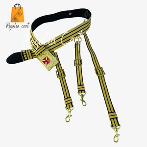 Masonic Knights Templar Sword Belt: Silver & Black Ceremonial Buckle