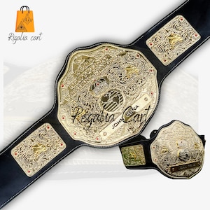Wrestling Champion Belt Thick Brass Metal. Plate Deep CNC Engraved Gold Plating Best Quality