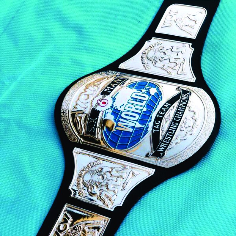 WCW World Six Man Tag Team Championship Belt With Original Cowhide