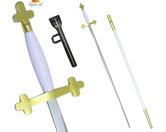 Knights Templar Commandery Sword with White Hilt and White Scabbard Best Gift for You & Your Friends Best Option with Leather Soft Cast