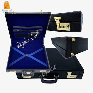 Maletín masónico, Regalia masónica MMWM Mason Apron Hard Case, Agregado masónico, Master Masonic Apron Case con doble cerradura de combinación