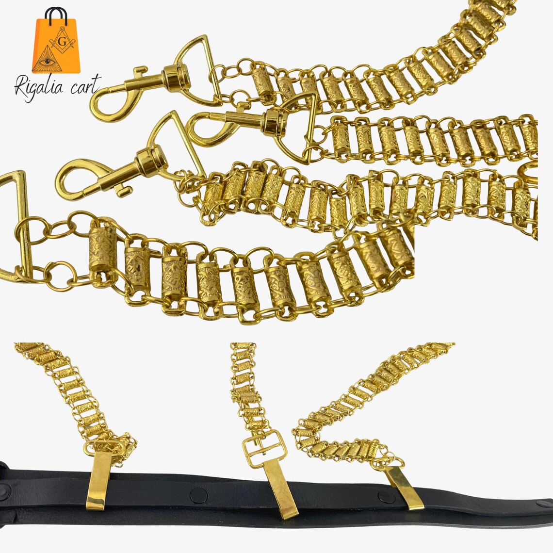 Knight Order Chain Masonic Knight Templar Belt Barrel Chains in Gold Tone - Etsy