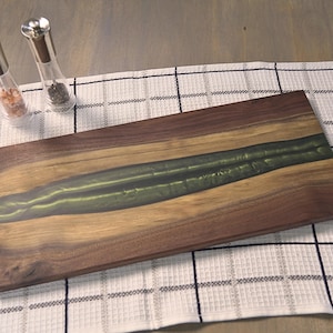 Black Walnut Epoxy Customizable Charcuterie Board, Serving Tray, Epoxy River Serving Tray Wedding Gift Charcuterie Board