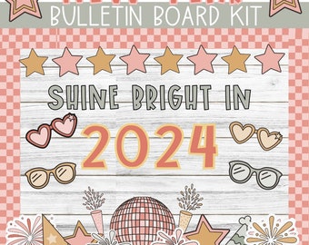 New Year Bulletin Board Kit: 2024 Classroom Decor (Digital Download)