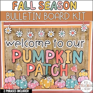 Fall Bulletin Board Kit, October Bulletin Board, Pumpkin Bulletin Board, Fall Classroom Door Decor, Pastel Trendy Pumpkins