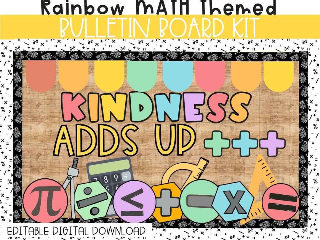 Math Bulletin Board or Math Classroom Door Decor Kit, Easy and Modern ...