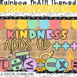 Math Bulletin Board or Math Classroom Door Decor Kit, Easy and Modern Classroom Decorations
