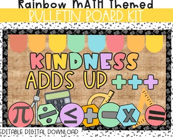 Math Bulletin Board or Math Classroom Door Decor Kit, Easy and Modern Classroom Decorations