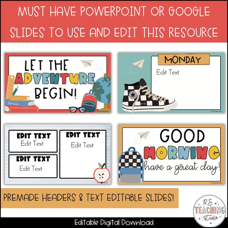 Back to School Google Slides Templates: Classroom Decor (digital ...