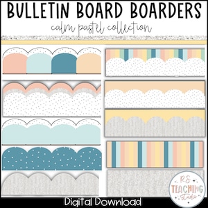 Pastel School Style Bulletin Board Border Set | Trendy + Modern Classroom Decor | Bulletin Board |Pastel Classroom Decor | Back to School