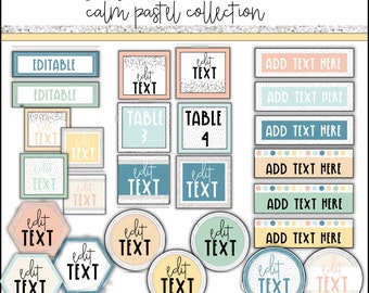 Editable Pastel Classroom Labels: Decor & Organization (Digital Download)