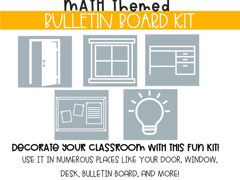 Math Classroom Bulletin Board Decor Kit: Problem Solver Theme (digital ...