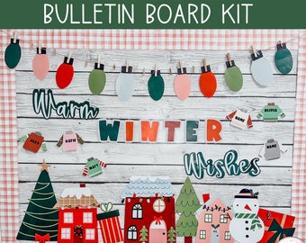 Modern Winter Bulletin Board Kit, Holiday Season Theme, Easy Seasonal Classroom Decorations, Winter Door Decor