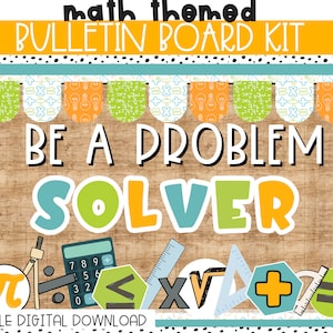 Math Bulletin Board or Math Classroom Door Decor Kit, Easy and Modern Classroom Decorations