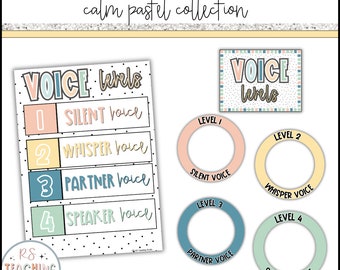 Pastel Classroom Voice Levels Chart: Editable Display (Digital Download)