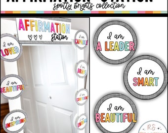 Spotty Brights Classroom Affirmation Station Decor (Digital Download)