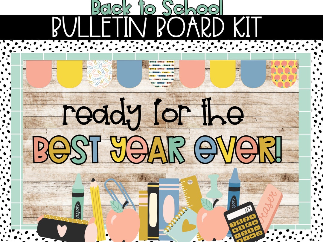 School Supplies Back to School Bulletin Board Kit or Classroom Door