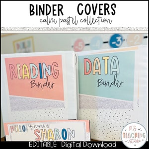 Leraar Binder Covers en stekels | Pastelkleurige omslagen | Klaslokaaldecoratie | Bewerkbare omslagen | Klaslokaal Binder Cover | Docentenmap